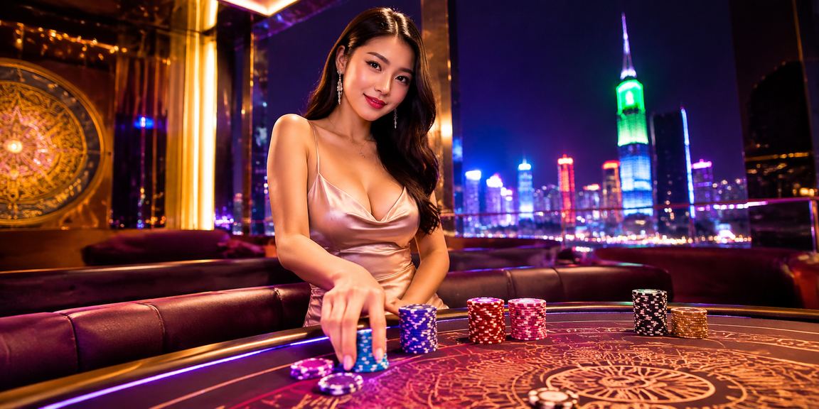Khu vực giải trí casino sáng đèn neon tại TP. Hồ Chí Minh về đêm